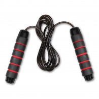 Скакалка INDIGO стальной шнур в оплетке, неопреновые ручки IN282 2,8 м Черно-красный